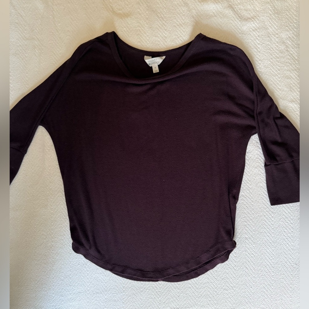 Market & Spruce Women’s Deep Purple Quarter Sleeve Shirt Size M